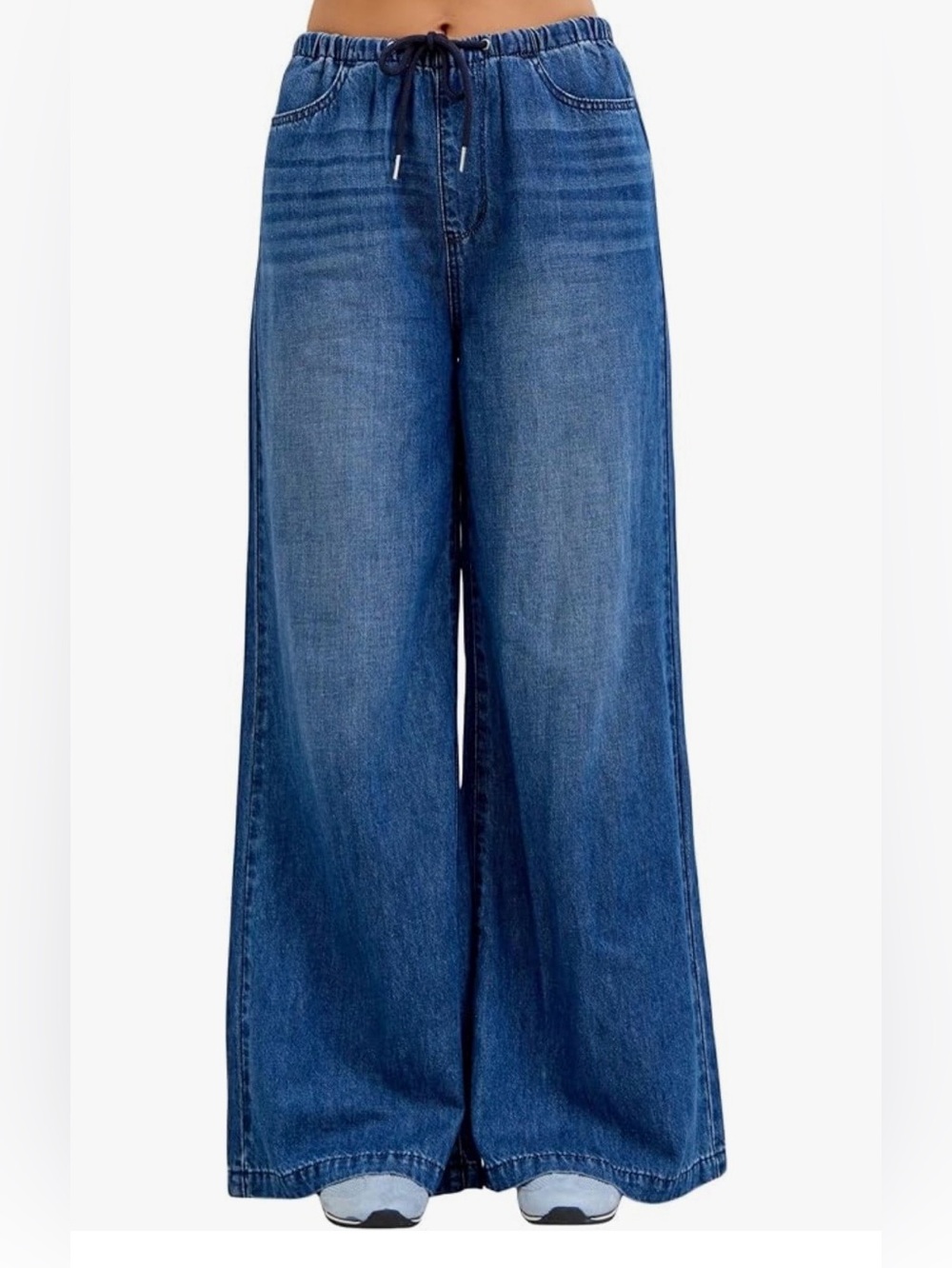 Judy Blue Women's High Rise Featherweight
Drawstring Waist Wide Leg Palazzo Jean